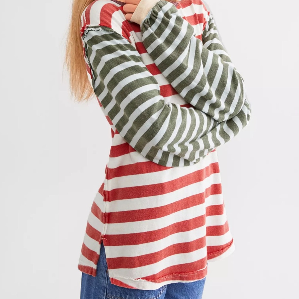Free People Sawyer Striped Tee NWT Size XS - Picture 4 of 6